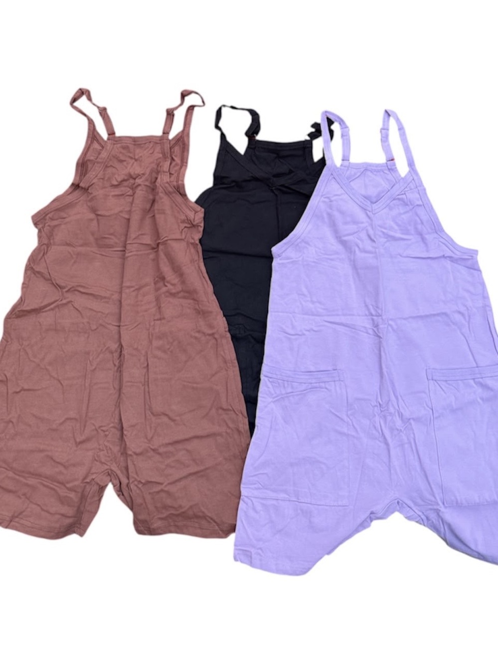 SHEIN Women's Cotton Overalls - Lavender, Black, Brown